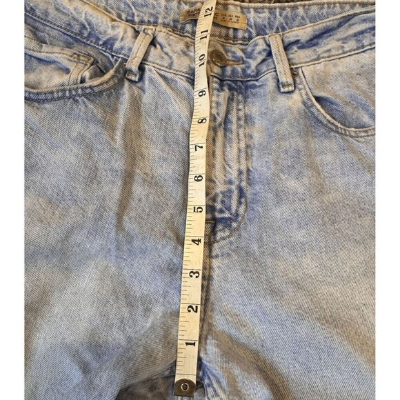 Zara Basic Denim Light Wash Frayed Hem Jeans Size 6 - Picture 9 of 9